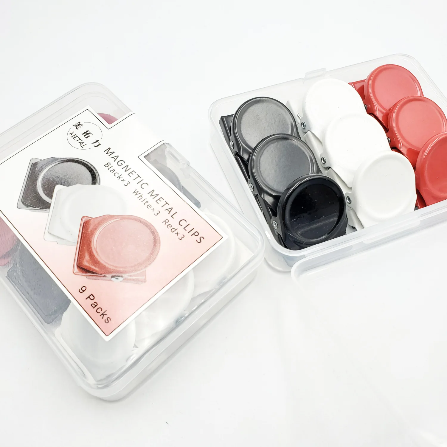 [Beauty Extension Force No. F09C03] Metal Small Clip Square Creative Magnet Clamp 3-Color Mix And Match 9 Only/Box