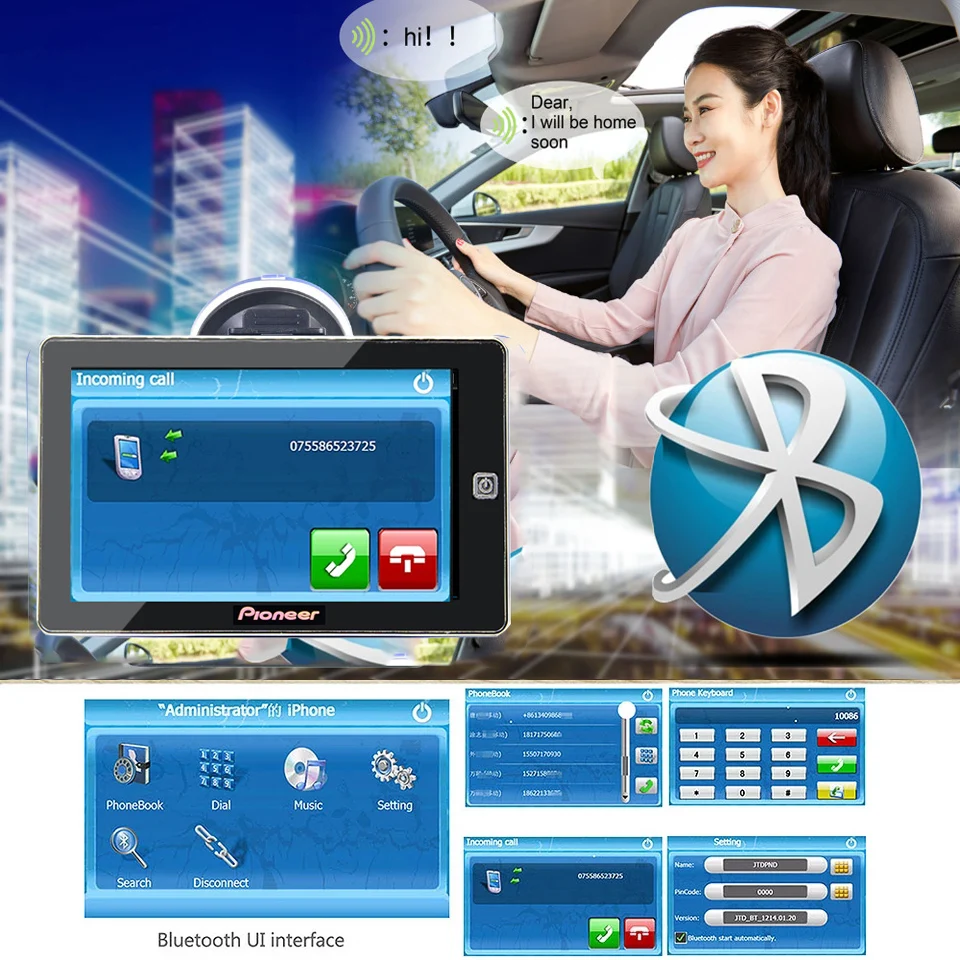 7 дюймов грузовик bluetooth AVIN 256 м 8 Гб gps навигация автомобильный навигатор с козырьком с Европа карты