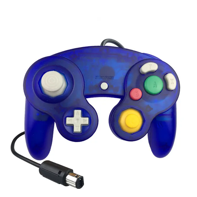 Данных лягушка проводной контроллер для геймкуб контроллер ручной джойстик для компьютера для Nintend для wii вибрации Gameing - Цвет: Transparent blue