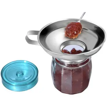 

Stainless Steel Canning Funnel Wide Mouth Funnel Hopper Filter Leak Wide-mouth Can For Oil Wine Kitchen Cooking Tools