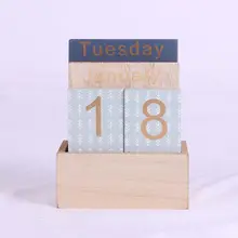 Винтажный деревянный вечный календарь вечный блок планировщик фотографии реквизит месяц неделя Дата дисплей домашний офис украшение стола