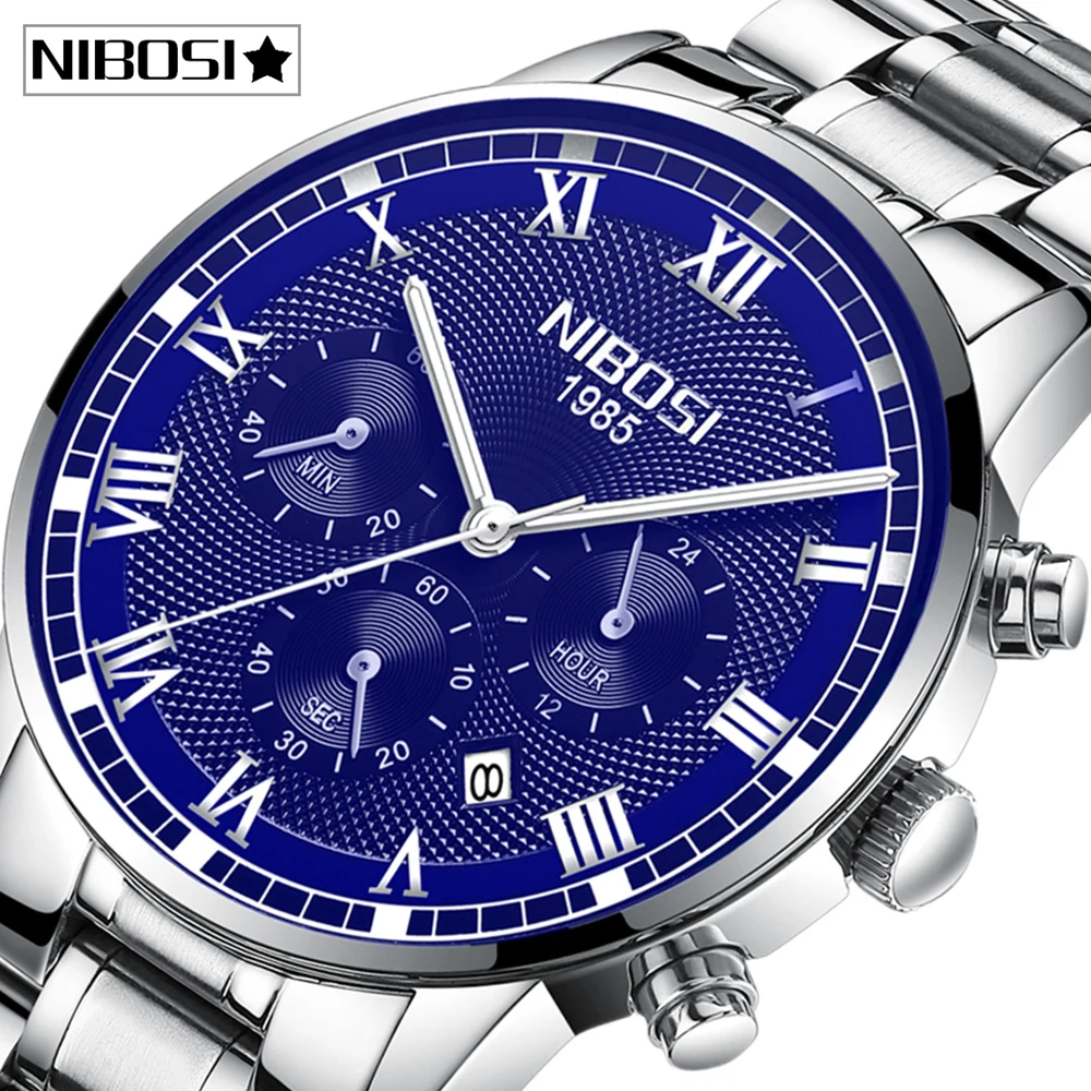 

NIBOSI Watch Men Top Brand Luxury Golden Quartz Men Watches Fashion Full Steel Business Waterproof Male Clock Relogio Masculino