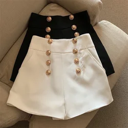 2022 outono inverno curto curto novo all match ropa de mujer retro cintura alta fino largo perna preto booty shorts