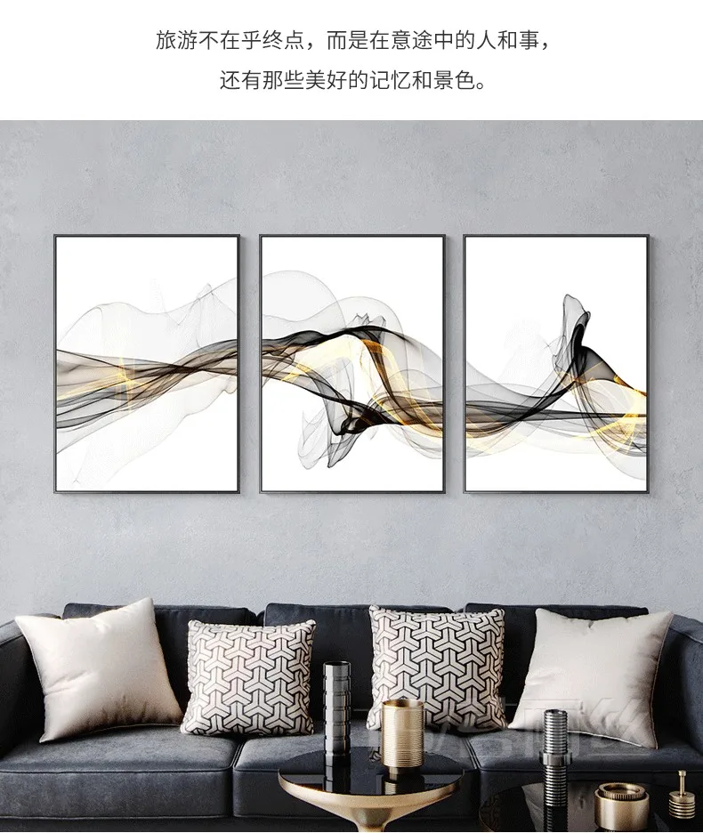 EECAMAIL Diamond Painting Triptych Living Room Modern Simple Abstract Line Diamond Embroidered Cross-stitch Full Diamond 5D
