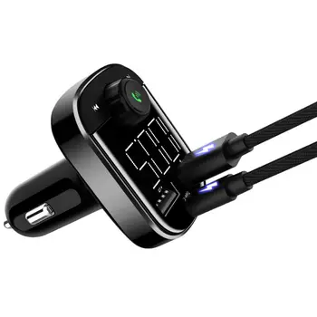 

Hot Car Charger Adapter Support Hands-Free Navigation Voice Broadcast Car Mp3 Player Bluetooth 4.2 FM Transmitter Modulator