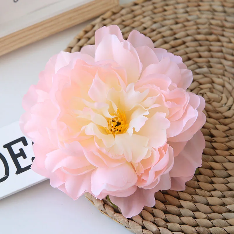 Artificial Diameter 15cm Peony Big Flower Head Flower Wall DIY Wedding Decoration Silk Fake Flower Home Floral Arrangements Accessories (10)
