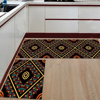 

Kitchen Mat Anti-slip Color Geometric Pattern Printed Carpet Doormat Hallway Bath Mat Living Room