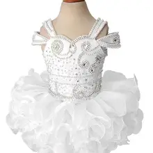 Лямки, Украшенные бусинами, для первого причастия, изготовленные на заказ, детские платья-пачки для маленьких девочек, платья для дня рождения