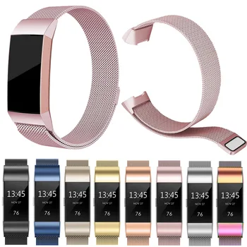 

Metal Stainless Strap For Fitbit Charge 3 Band Milanese Loop Magnetic Fitbit charge 3 Strap Smart bracelet For Women Men