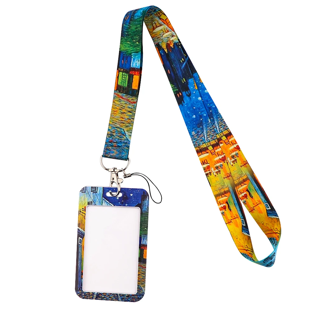 Van Gogh Art Vintage Lanyard für Schlüsselanhänger, Ausweis, Kreditkarten-Abdeckung, Pass, Handy-Anhänger, Umhängebänder, Ausweishalter, Zubehör – Detail 5