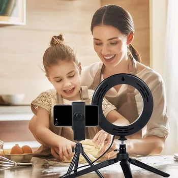 

USB Powered YouTube Video Live Studio Make Up With Tripod Stand For Selfie Portable LED Ring Light Desk Dimmable Photography