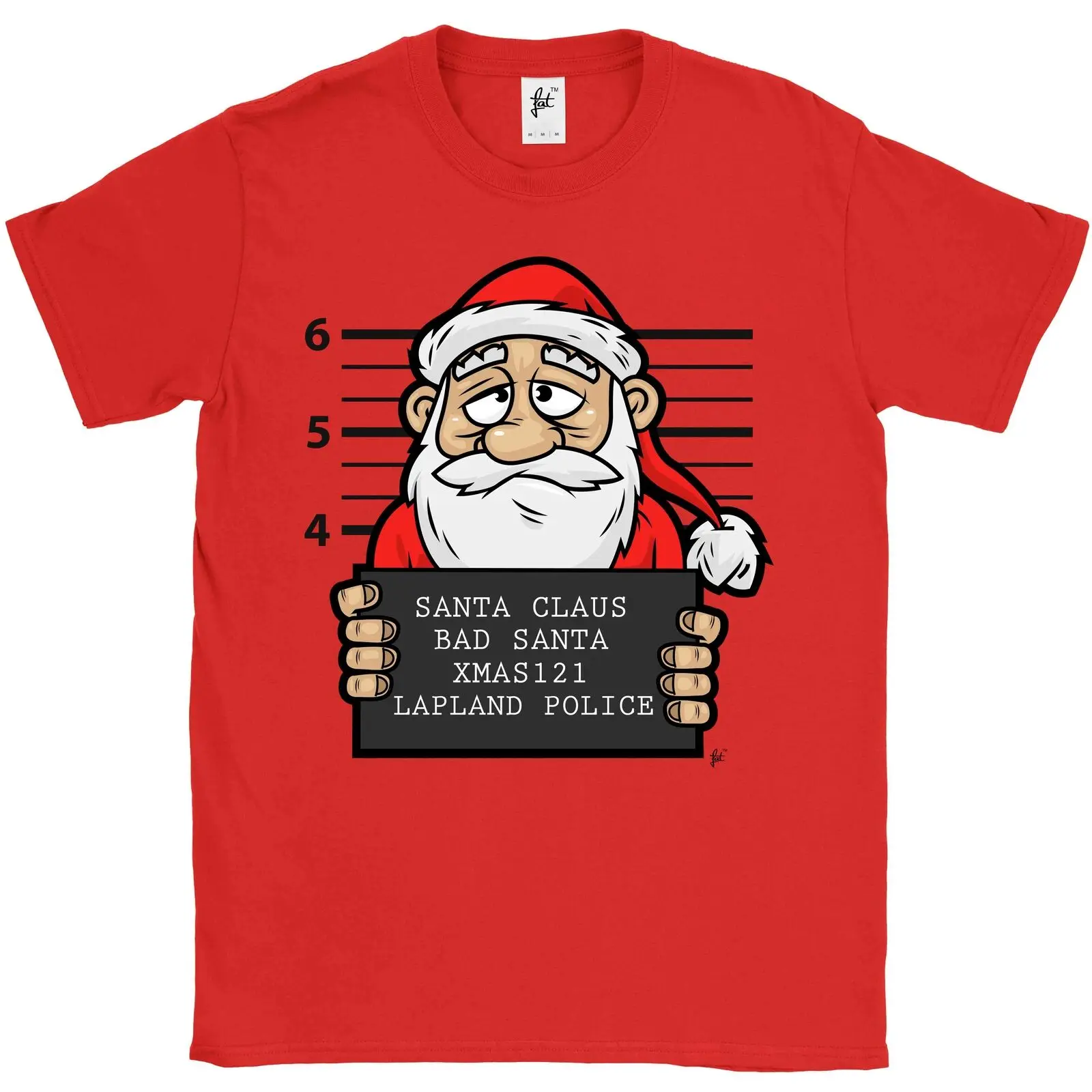 Мужская футболка Bad Santa Lapland Police Mugshot Of santa claus