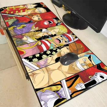

Computer Mouse Pad with 900x400mm Size and Edge Locking One Piece Anime Printings PC Mouse Mat Smooth Soft Anti-slip