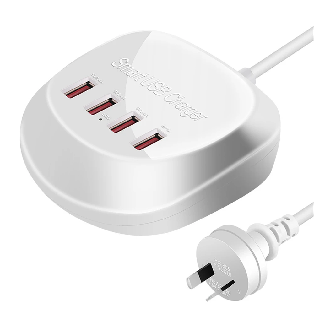 Новый 4 порта Универсальное зарядное устройство USB точильный камень