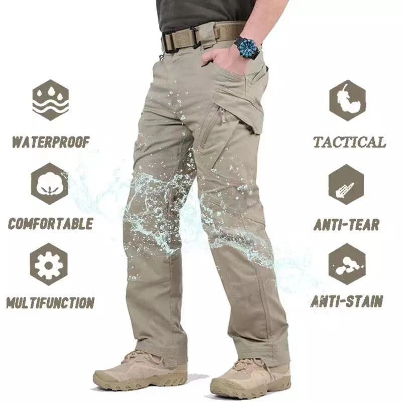 Spor pantolonları erkek şehir askeri taktik pantolon fermuarlı cepler ile  eğitim açık kamp erkekler pantolon kargo su geçirmez pantolon|Yürüyüş  Pantolonları| - AliExpress