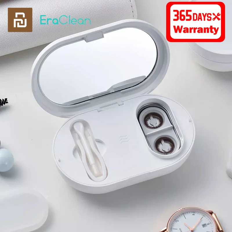 Máquina de limpieza por ultrasonidos de lentes de contacto Eraclean 56000Hz, limpiador recargable portátil lavable con vibración de alta frecuencia