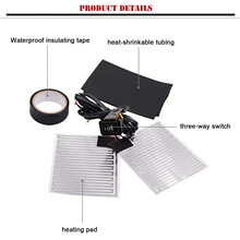 Мотоцикл с электрическим подогревом ручка крышка вставки руль грелка для рук Универсальный ПЭТ металлическая нагревательная пленка