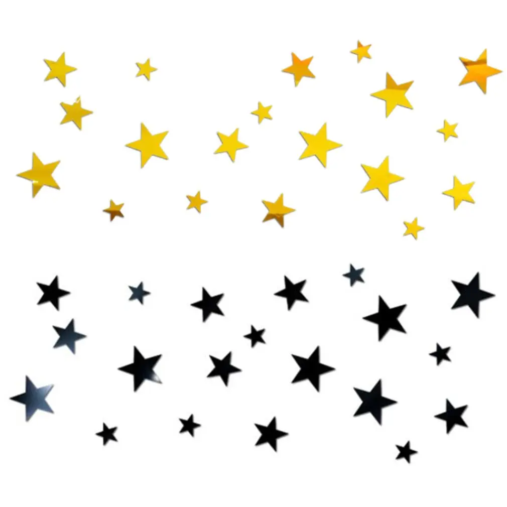 32 шт. съемный Звездный зеркальный стикер акриловый мозаичный настенный наклейка