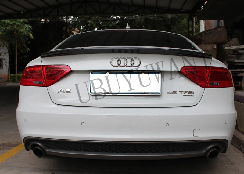 Для Audi A5 2 двери 2009 2010 2011 2012 2013 углеродного волокна V Стиль внешний задний багажник спойлер автомобиля хвост загрузки крыло украшения