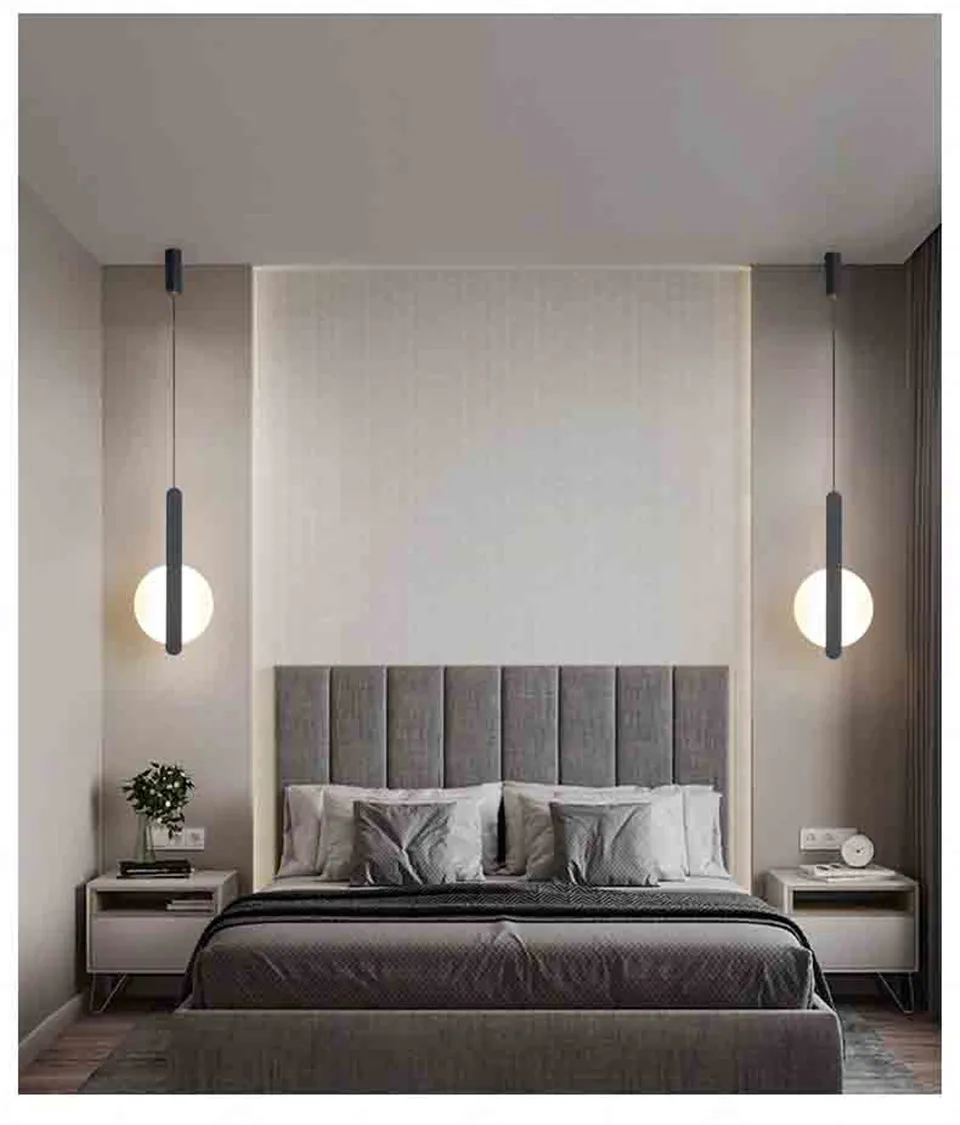 Nordic Modern Iron PVC LED Pendant Lights Lighting Home Decor Pendant Lamp Dining Living Room Bedroom Bedside Hanging Lamp