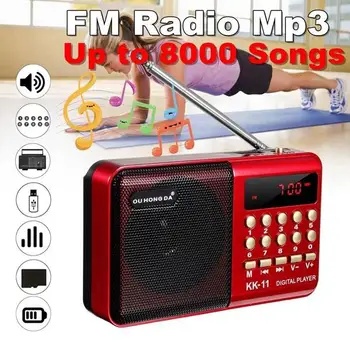 

K11 Digital Radio Speaker Portable Mini FM Radio USB TF MP3 Music Player Telescopic Antenna Handsfree Pockets Receiver Outdoor