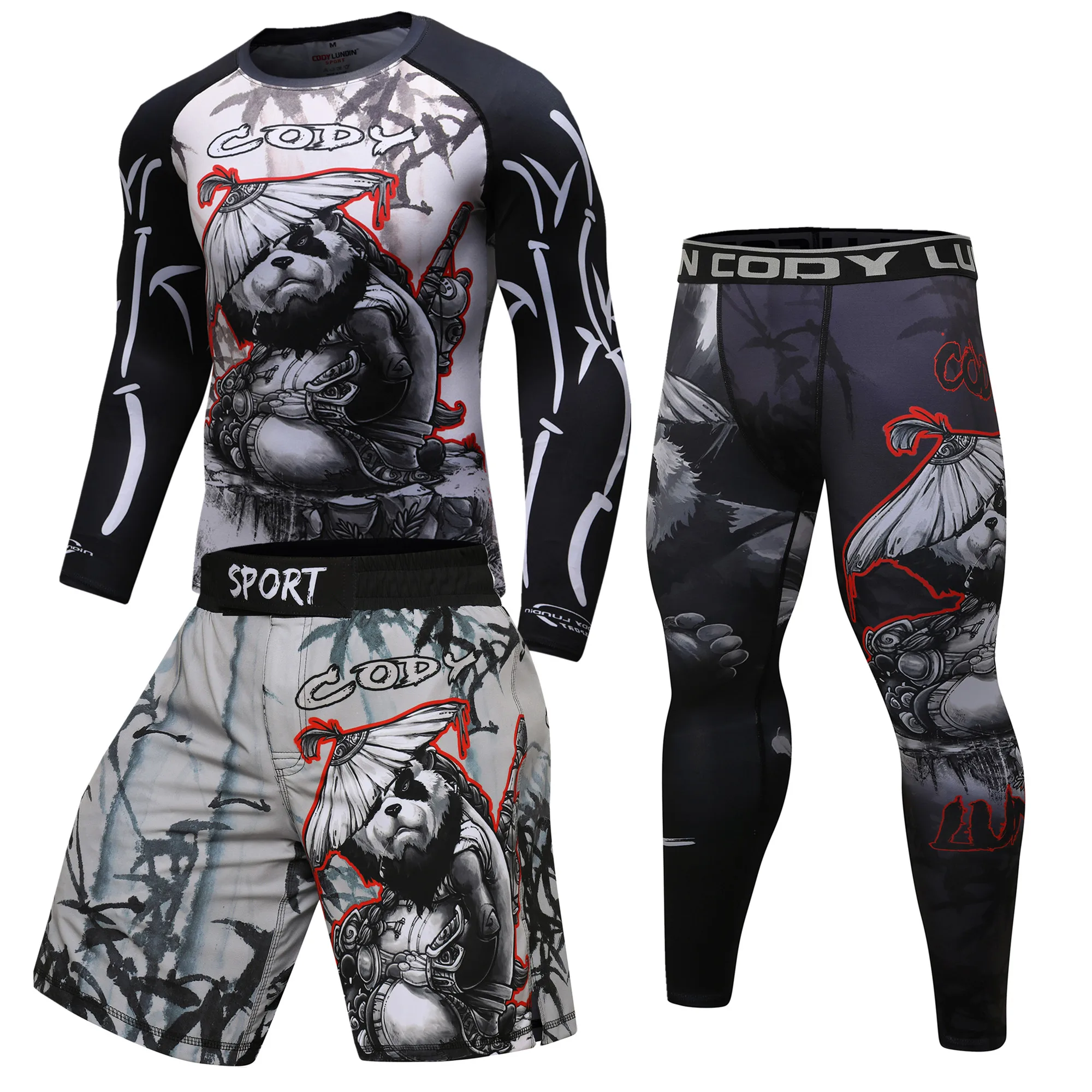 jiu jitsu Rashguard men's t-shirts hosen mma shorts bjj Boxeo kickboxing jerseys rash guard Gym Clothing mma Boxing T-shirt set