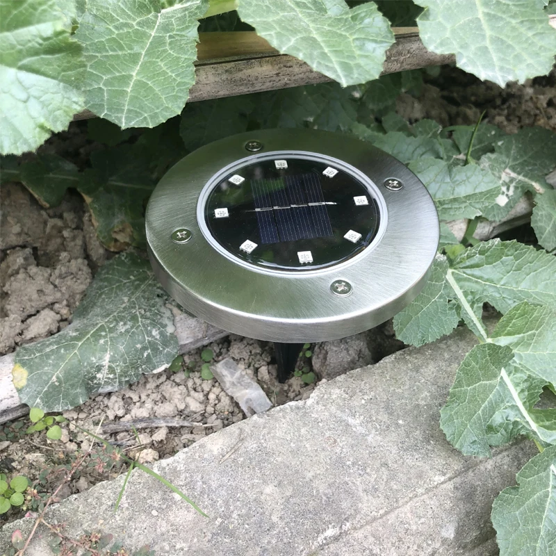 8 LED Solar Lawn Lamp Solar Power Buried Light Under Ground Lamp Outdoor Path Way Garden Decking Light White Warm White