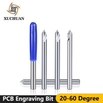 

PCB Engraving Bit 3D Router Bits 3.175mm Shank Milling Cutter Tungsten Carbide Router Bits 20-60 Degrees Tip Router Cutter Bits