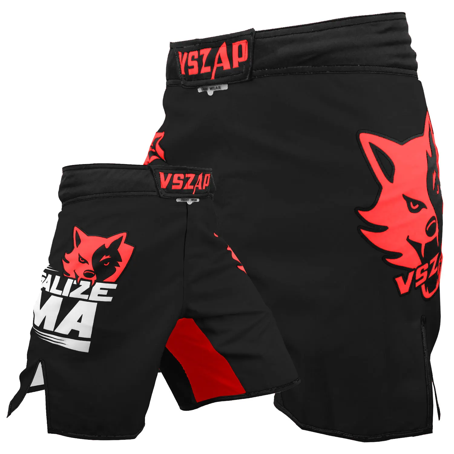 

VSZAP Men's Brazil MMA Shorts Fight Grappling Short Boxing Shorts Printing Polyester Kick Gel Muay Thai Boxing Shorts MMA Boxe