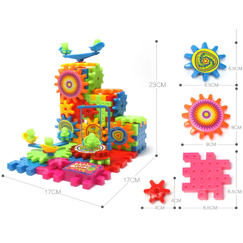 81-368 штук пластиковых электрических передач 3D головоломка Строительный набор кирпич детские развивающие игрушки детские рождественские подарки