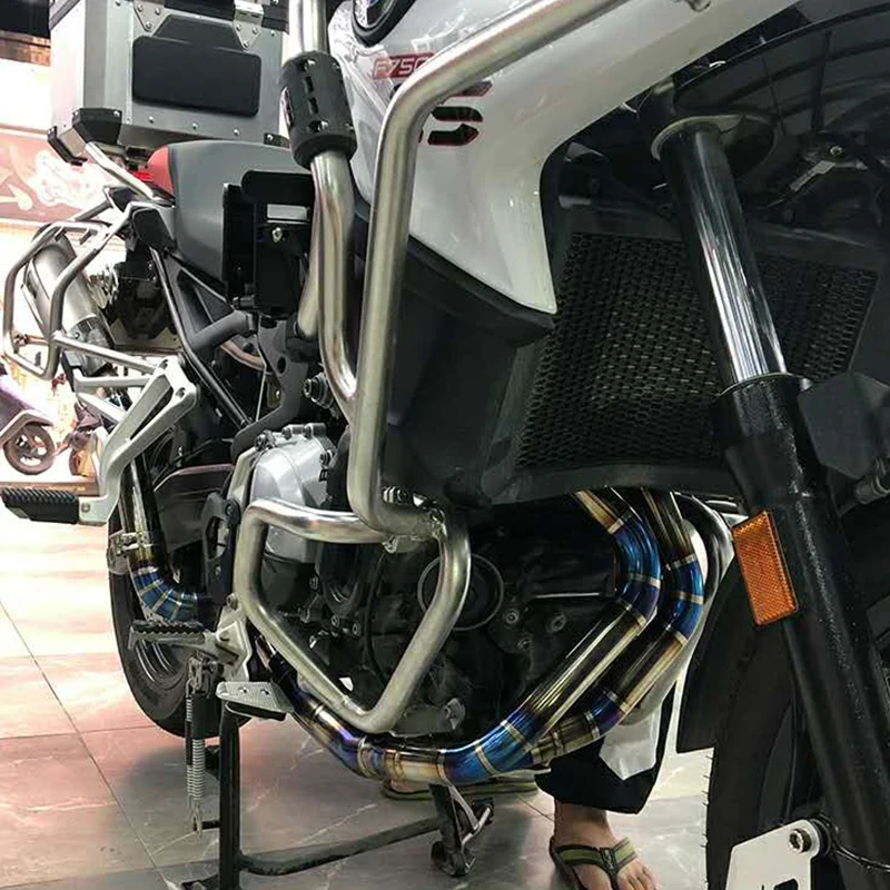 US $53.28 Motorcycle Exhaust Modified Titanium Alloy Front Middle Link Pipe Catalyst Delete Pipe For BMW F750GS F850GS F 850 GS 2019 2020