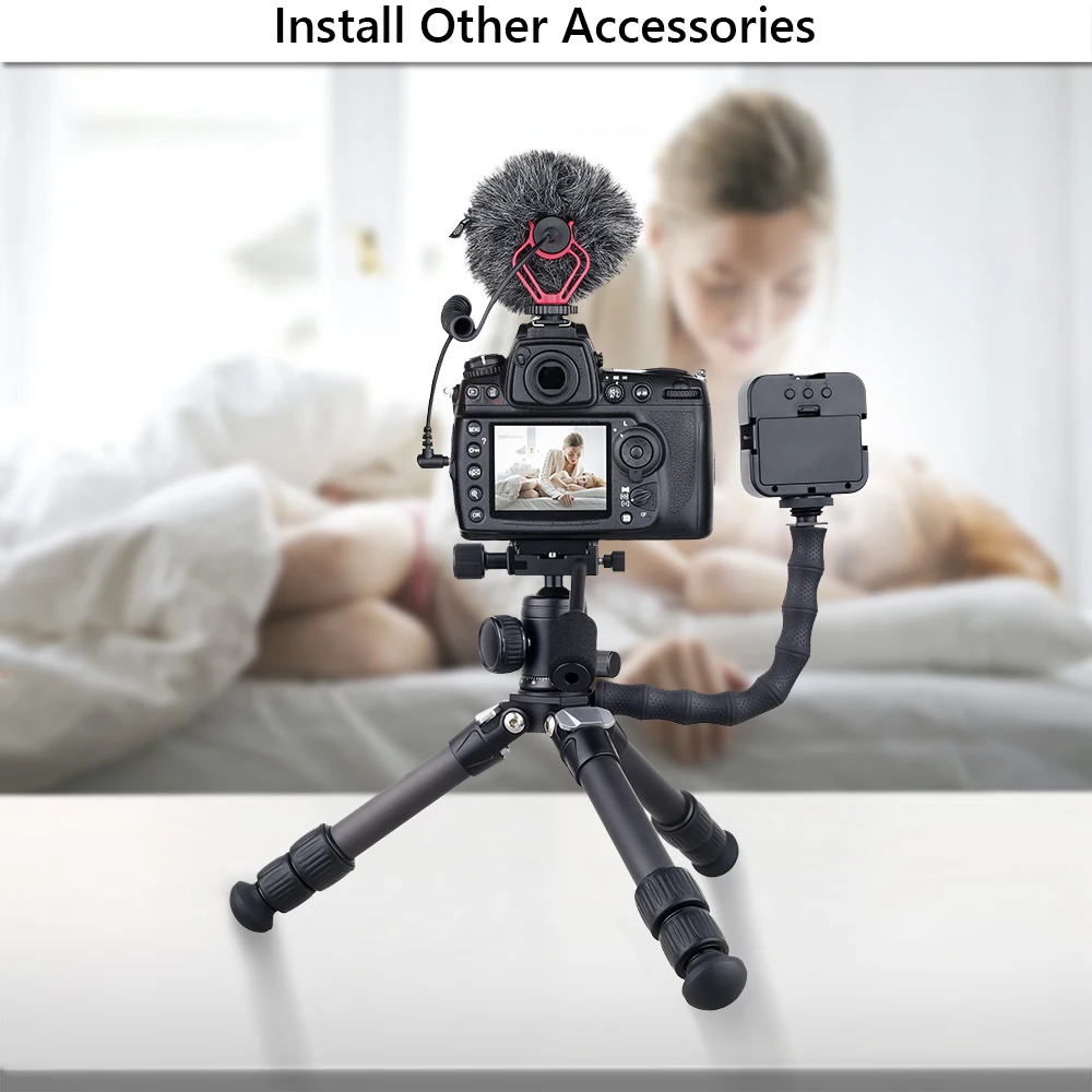 Tripé para Câmera do Telefone Suporte do Telefone Tablet Titular Selfie Móvel Vara Smartphone Mini Tripé Celular Microfone Dslr Gopro Mt5c - Image 2