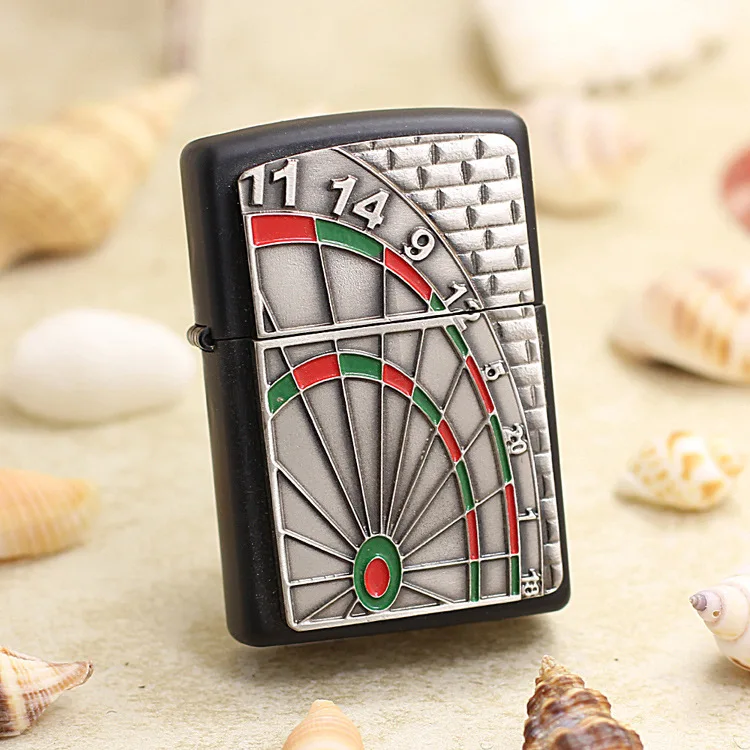 

Genuine Zippo oil lighter copper windproof Black matte Darts cigarette Kerosene lighters Gift With anti-counterfeiting code