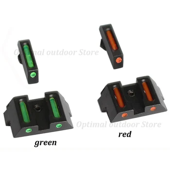 

TOtrait Fiber Optic Front and Rear Handgun Sights Red Green Fiber sight for Glock standard models Pistols