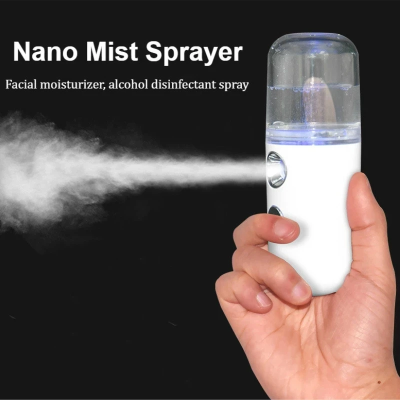 

Alcohol Disinfectants Sprayer USB Recharge Dynalysor Face Spray Moisturizing Skin Facial Steamer Portable Mini Nano Mist Sprayer