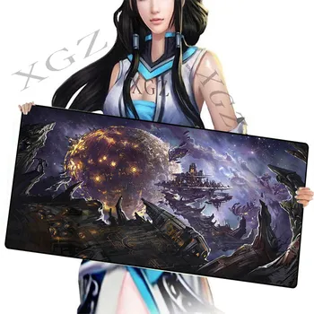 

XGZ Large Mouse Pad Precision Locking Edge Fantasy Planet Computer Desk Mat Rubber Non-slip Lol Csgo Gamer 900x400/600x300 Xxl