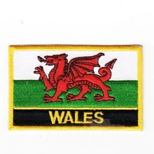 Лот из 10 шт. нашивки для вышивки с национальным флагом валлийский флаг нашивки железные на 8,0x5,0 см Заказные нашивки