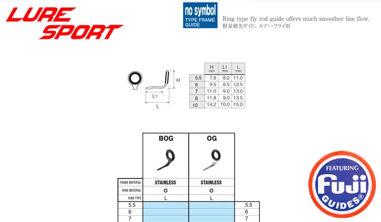 FUJI и направляющие 6 шт набор 5,5/6 Plus/7 направляющие стержень компонента Удочка Ремонт Аксессуары для ручной работы