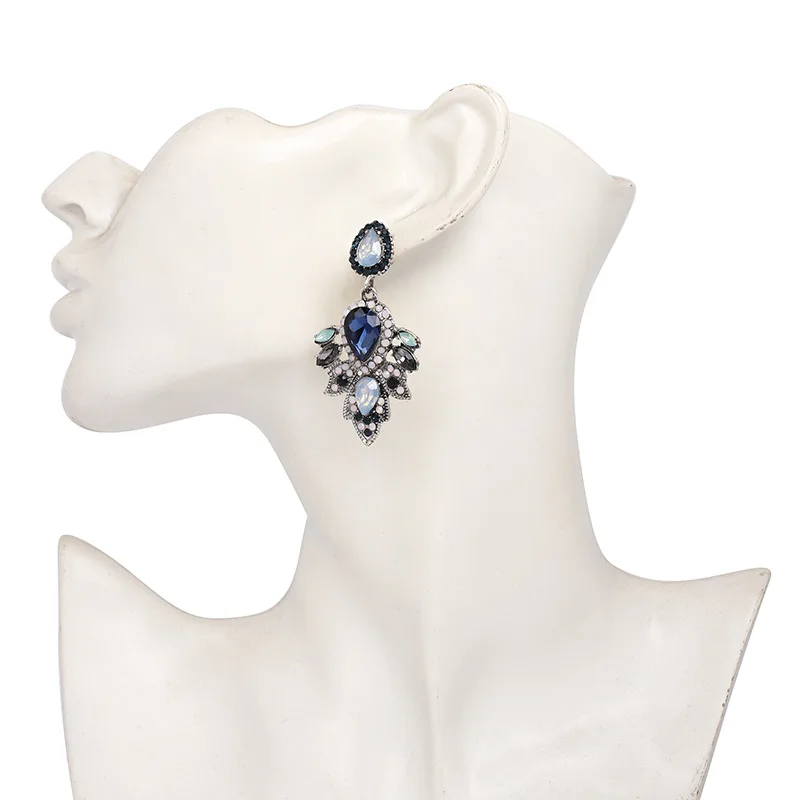 Luxurious ethnic women earrings with Rhinestone jewelry alloy earring glas accessories | Украшения и аксессуары