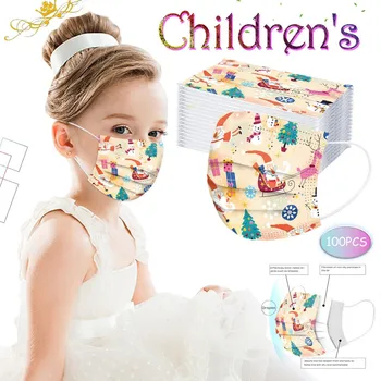 

100pcs Disposable Face Mask Children's Printed Disposable Masks Health Care Fast Shipping Covers Mouths 3Ply Facemask One Time