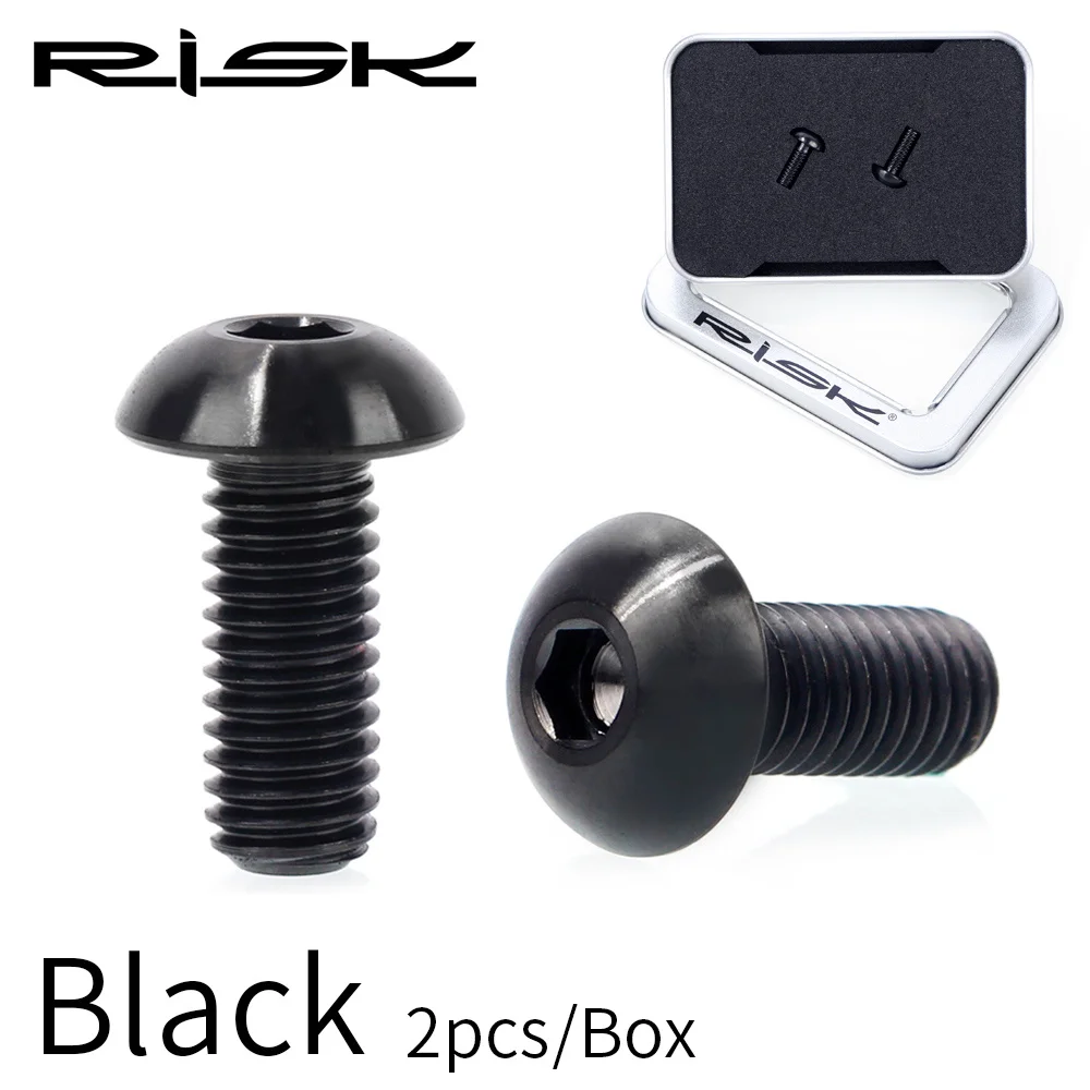 RISK 2pcsM5*12 мм титановый велосипедный держатель для бутылки болт велосипедная бутылка для воды для велосипеда с винтом для MTB горного шоссейного велосипеда с шайбой - Цвет: 1Set Umbrella BK