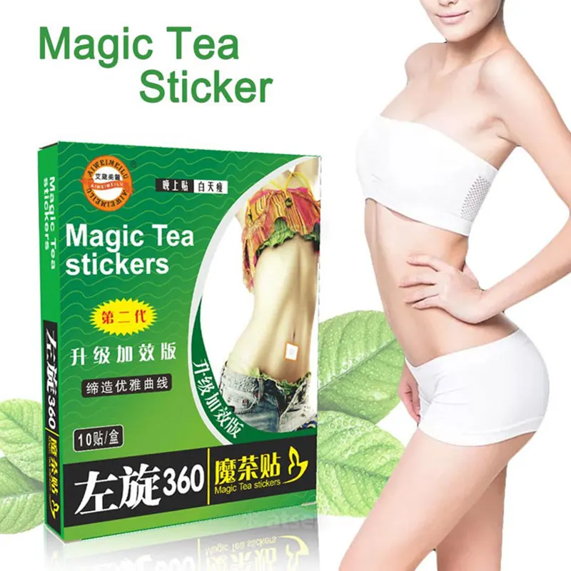 

10PCS/Box Fat Burning Slimming Plaster Weight Loss Paste Skinny Waist Patch Magic Tea Stickers Sleeping Stickers