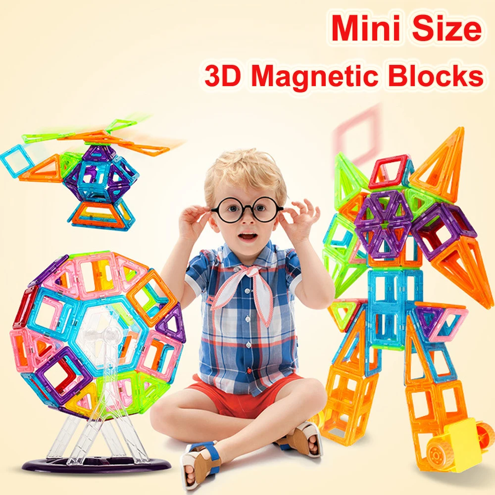 

3D Magnetic Designer Construction Set Mini Size Magnetic Building Blocks 50PCS Bricks Toys Educational Toys for Children Gift