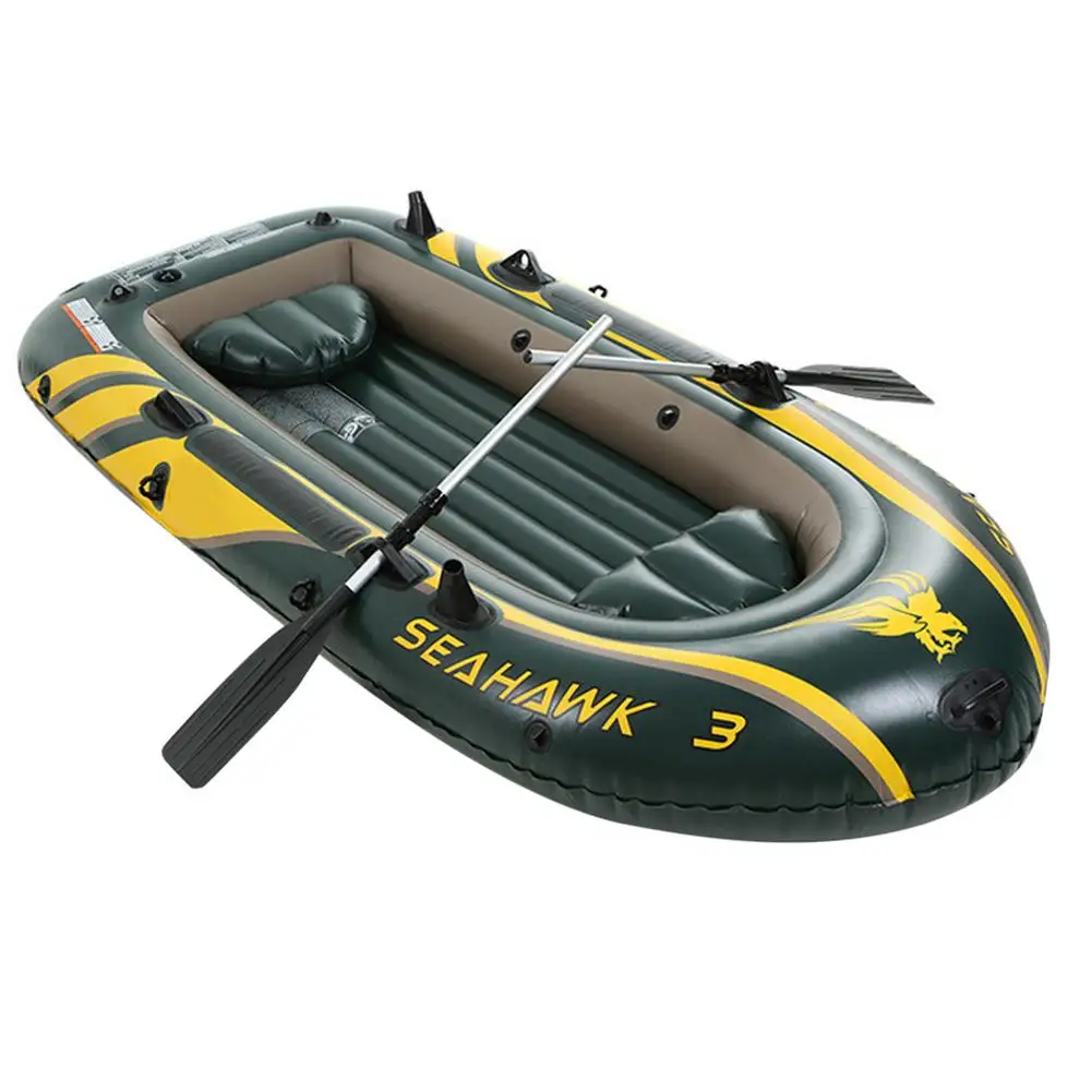 Foldable Iatable Boat Set Portable Thickened Floating Rafts Assault Boat 2-3 Man PVC Canoe Fishing Equipments