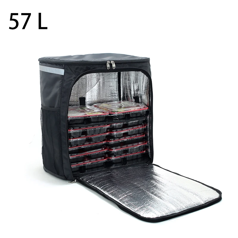 57L Takeaway Backpack Insulated Waterproof Pizza Delivery Car Meal Box