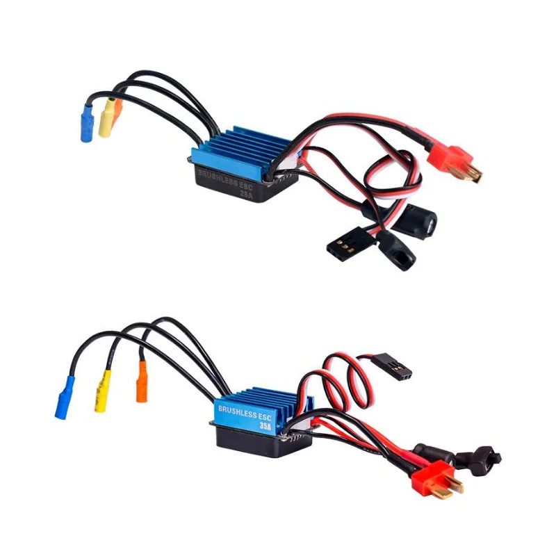 Водонепроницаемый бесщеточный контроллер скорости 25A 35A 45A 60A 80A 120A ESC для 1/8 1/10 1/12