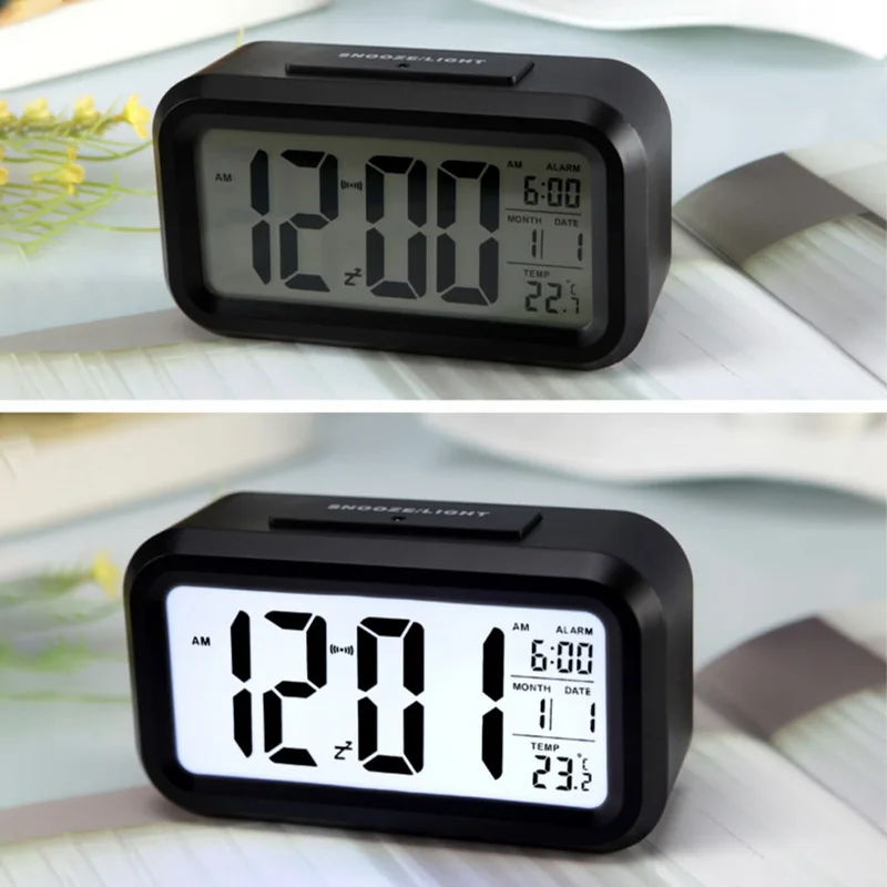 Alarm Clock LED Digital Alarm Clock Large Display with Calendar for Home Office Travel 135x75x45mm 1Pcs