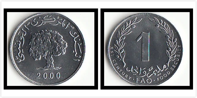 Tunis 1 Cents Coins F.A.O Africa 100% Real Original Coin Collection UNC New | Дом и сад