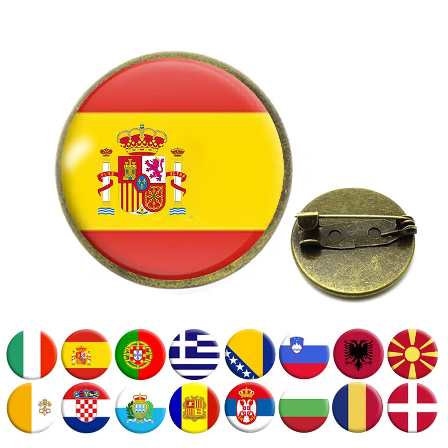 国旗ブローチイタリアスペインポルトガルギリシャバチカンクロアチアアンドラスロベニアルーマニアマルタセルビアブローチピンジュエリー ブローチ Aliexpress