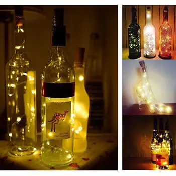 

String led Wine Bottle with Cork Copper Wire LED Bottle Lights for DIY Party Wedding Christmas Halloween Bar Decor Warm White